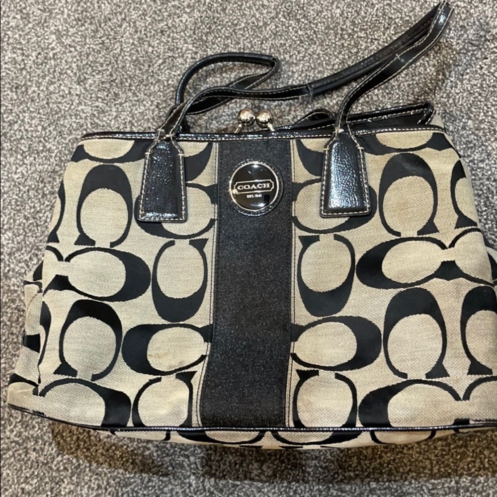 COACH Purse Black and gray